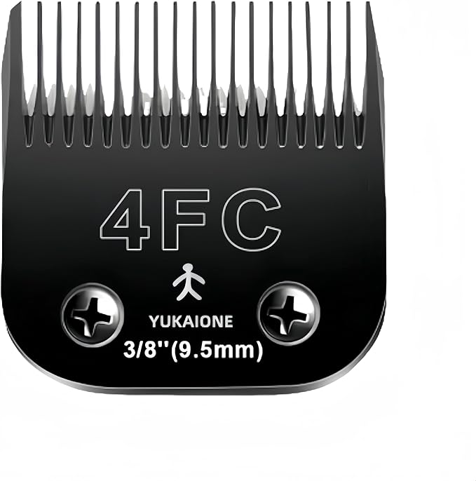 4F Dog Clipper Blade: Titanium Coated SK2 Steel, Universal Fit for Andis, Oster A5, Wahl KM - 3/8" Cut for Dogs & Cats