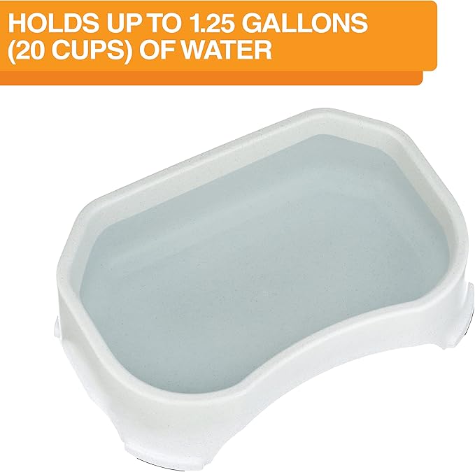 Neater Pet Brands Large Water Bowl for Dogs, Outdoor Dog Water Bowl (1.25 Gallon Extra-Large Capacity), Big Trough Style Food Dish for Indoors or Outside, No Spill Large Dog Bowls, Vanilla Bean