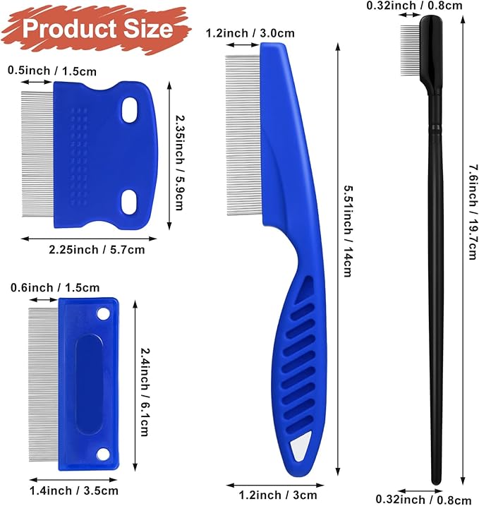 5 Pieces Dog Eye Combs Tear Stain Remover Combs Pet Grooming Comb for Small Dogs Gently Removing Eye Mucus and Crust (Blue, Black)