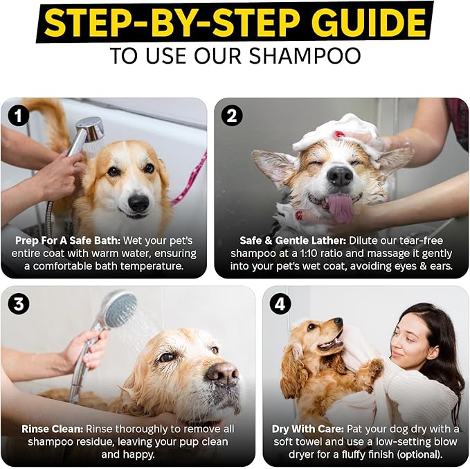 Natural Pet Wash, Dog Grooming Shampoo with Aloe Vera, Itchy Skin, Allergy Relief, Pet Supplies with No Parabens & Sulfates, Long-Lasting Scent, Reduces Odors, for All Breeds & Puppies, 16.9 Fl Oz