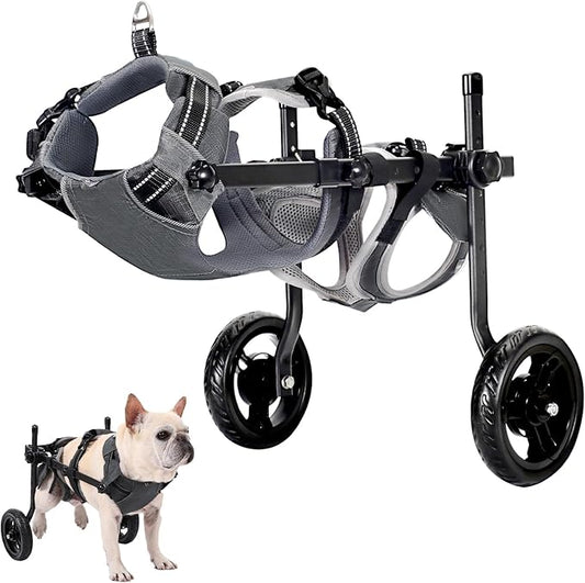 BECEMURU Dog Wheelchair for Back Legs, Doggy/Cat Wheelchair with Disabled Hind Legs Walking, Lightweight with Protective Vest Mobility Aids for Small Pets Hind Limbs (Small)