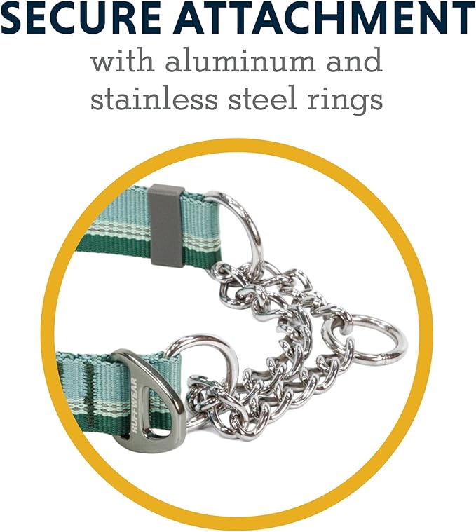 Ruffwear, Chain Reaction Dog Collar, Martingale Style for On-Leash Walking, River Rock Green, 14"-20"