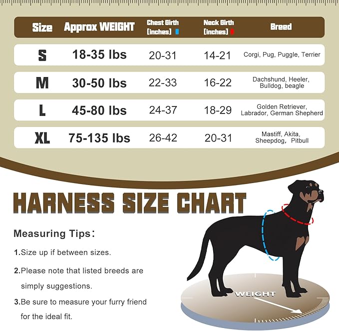 AUROTH Tactical Pet Harness for Large Dogs No Pull Adjustable, Reflective K9 Working Training Easy Control Vest Military fpr Service Dog Desert Camo L