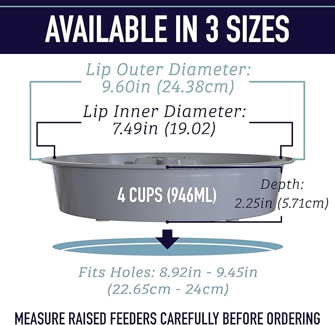 Leash Boss Slow Feeder Dog Bowl - Cup Maze Puzzle Food Bowl, Fits into Elevated Pet Feeders - Slow Eating for Large, Medium & Small Sized Breeds (4 Cup - 8.9-9.25 Inch Holes)