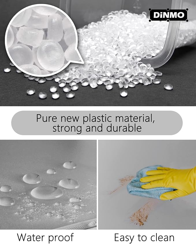 DINMO 4 Pcs Plastic Panel with Games Holes Design, 11.8" x 15.7", for DIY Small Animal Playpen and Cube Storage Unit, Grey Transparent