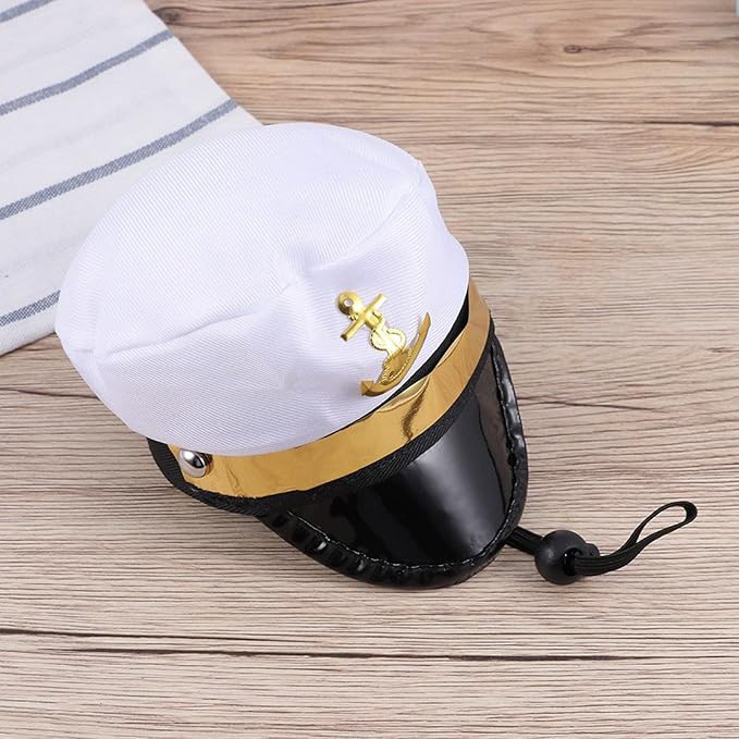 Soochat Pet Captain Hat Dog Cat Sailor Hat for Halloween Cosplay Costume Hat Accessories Photo Props