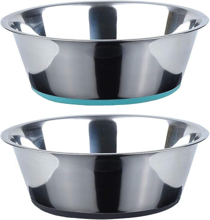 PEGGY11 Deep Stainless Steel Anti-Slip Dog Bowls - 2-Pack, 16 Cups