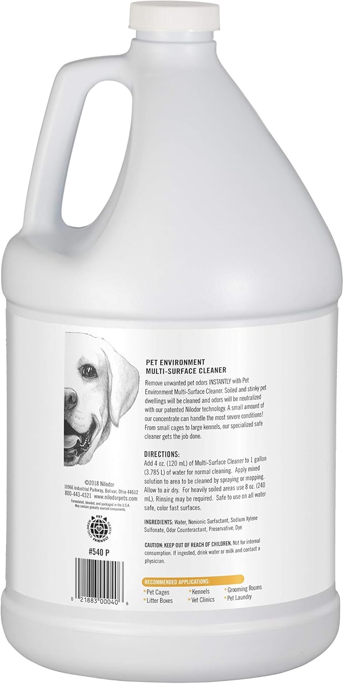 Arkwright Tough Stuff Pet Odor Eliminator - Non-Toxic, Enzyme-Based, Odor Control Multi-Purpose Cleaner, Safe for Pets, Kennels, Cages, Floors & Bedding, 1 Gallon Refill, Original Scent