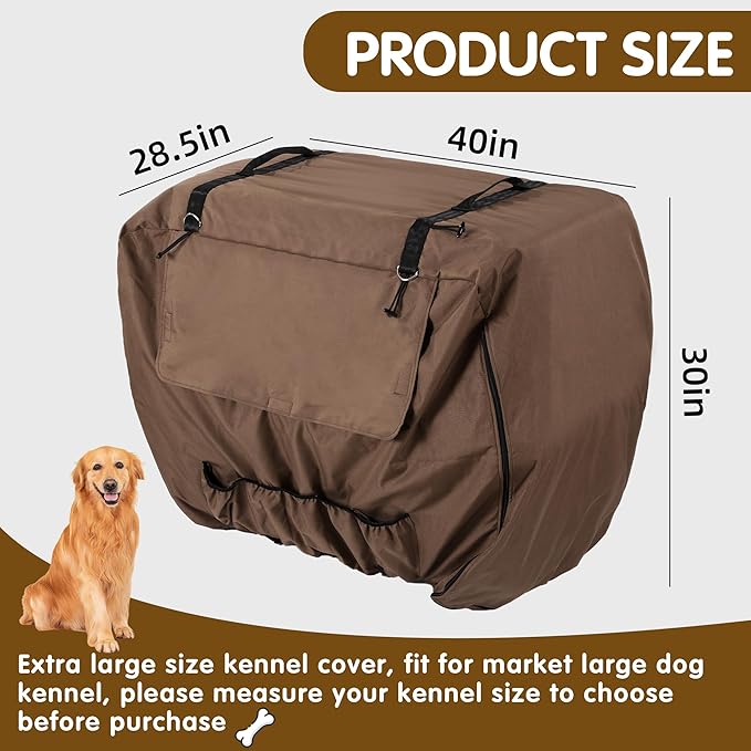 BALAPET Large Thickened Insulated Dog Kennel Cover for Cold Winter, Durable Waterproof Oxford Fabric Pet Crate Cover with Windows, Privacy Cover for Light Reducing Puppy Anxiety, Training Cage Topper
