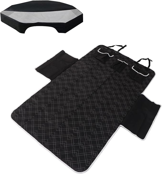 Pet Cage Cover, 8 Panel Rectangle Dog Playpen Mesh Top Cover Pet Cage Shade Security Protector for Outdoors Indoors