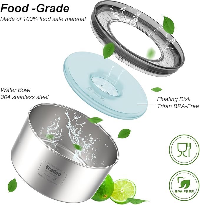 1Gallon Dog Water Bowl, 3.8L No Spill Water Bowl for Dogs, Stainless Steel Spill Proof Dog Bowl, No Splash Slow Drinking Bowl with No Slip Base for Messy Drinkers[Anti Digging]