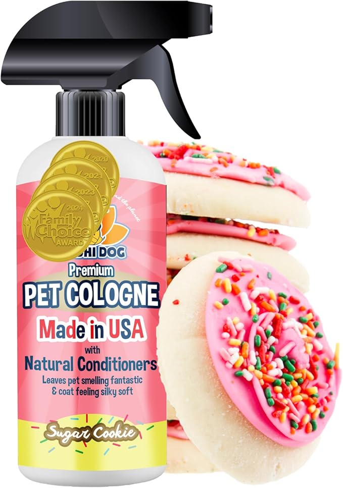 Bodhi Dog Natural Dog Cologne (Sugar Cookie) - Premium Scented Deodorizing Pet Perfume with Conditioner for Dogs & Cats - Keeps Pets Fresh & Clean - Gentle and Safe Formula, Made in USA (17 Fl Oz)