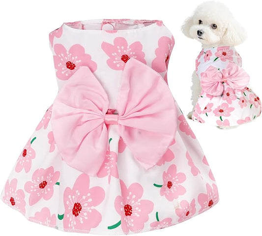 choyaxo Floral Dog Dress Cute Dog Skirt Pet Dress Summer Pet Clothes for Puppy Small Cats