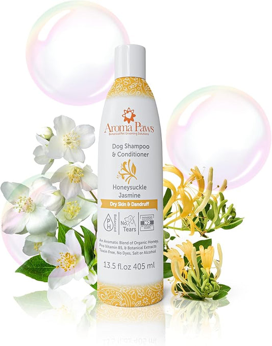 Dog Shampoo – Cleansing Wash, Conditioning, Moisturizing – Toxin Free, Healthy Ingredients – Aromatic Grooming Puppy Shampoo – Tearless Cleaner, Honeysuckle Jasmine