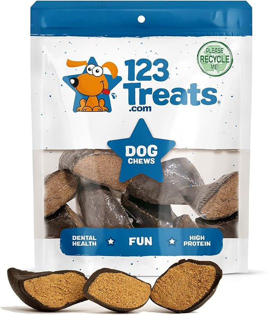 Filled Cow Hooves for Dogs, Delicious Peanut Butter Flavor, Stuffed Natural Beef Hoof Dog Chews, Tasty Treats for Dog, Made from Premium Brazilian Cattle, Pack of 3 Count