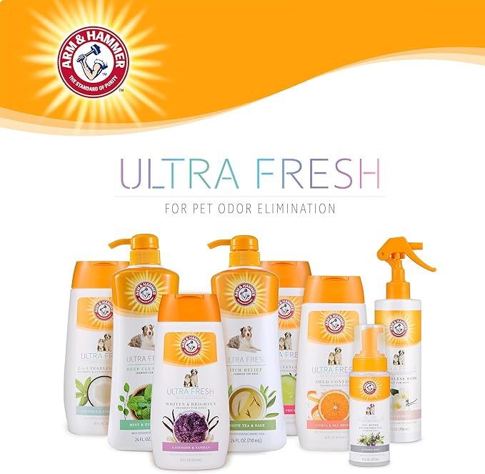 Arm & Hammer for Pets Ultra Fresh Itch Relief Shampoo With Oatmeal & Aloe Value Size With Pump 24oz | Great Smelling Dog Grooming Supplies, Bathing Supplies, Wash, Puppy Shampoo, Pet Shampoo