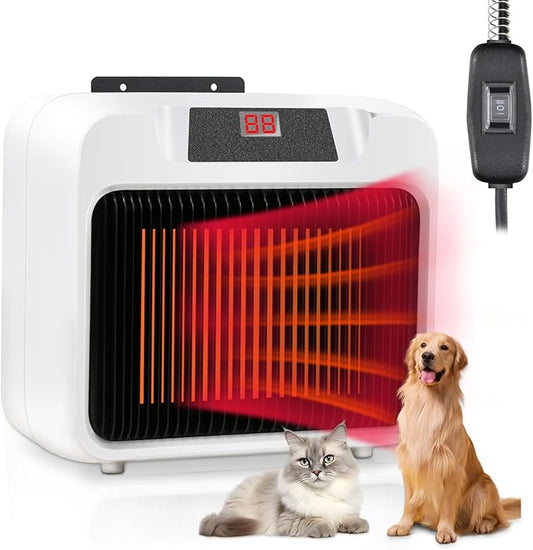 PETRFOH Dog House Heater with Smart Thermostat 300W/600W Chicken Coop Heater for Outdoor/Indoor Winter