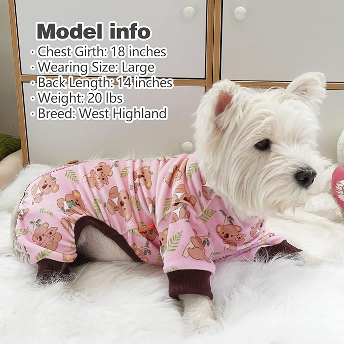 KYEESE Dogs Pajamas for Small Dogs Soft Material Stretchable Dog Jammies Cat Pajamas Dog Apparel, Koala, Small