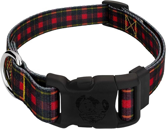 Country Brook Petz - Deluxe Buffalo Plaid Dog Collar - Made in The U.S.A. - Plaid and Argyle Collection Featuring Charming Designs (1/2 Inch, 2XS)