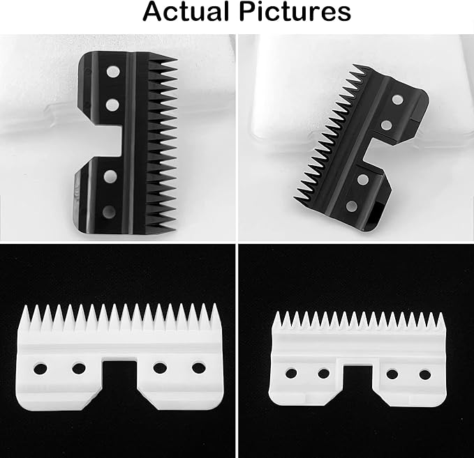 3pcs Oster Fast Feed Clipper Ceramic Blade - Pet Dog Cat Grooming Clipper Replacement Blades, for A5 Trimmer Series, for Andis 18 Teeth Detachable Ceramic Blade Part, for Wahl KM2 KM5 KM10