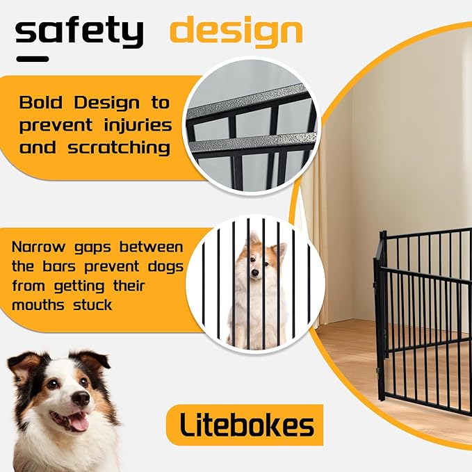 Dog Playpen Indoor, 4 6 8 Panels Metal Dog Fence,Playpen for Medium/Small Dogs, Portable Pet Puppy Playpen for Indoor Outdoor (8pcs)