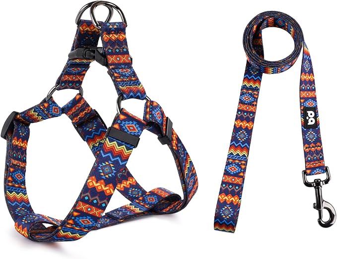 QQPETS Dog Harness Leash Set Adjustable Heavy Duty No Pull Halter Harnesses for Small Medium Large Breed Dogs Back Clip Anti-Twist Perfect for Walking