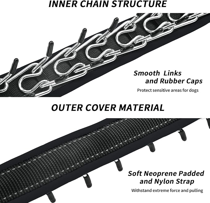 Martingale Collar for Dogs, Heavy Duty Nylon No Pull Dog Collar with Buckle, Adjustable Anti Pull Collar Reflective Slip Collar for Large Medium Small Dog Training Walking M Black