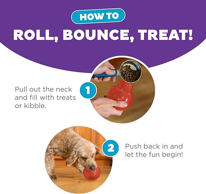 Outward Hound by Planet Dog Lil' Snoop Interactive Treat Dispensing Dog Toy, Small, Red