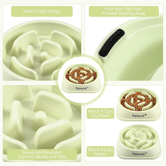 Slow Feeder Dog Bowls for Healthy Eating, Non-Slip and Anti-Choking Design, Reduces Bloating & Overeating for Large Dogs, Easy to Clean