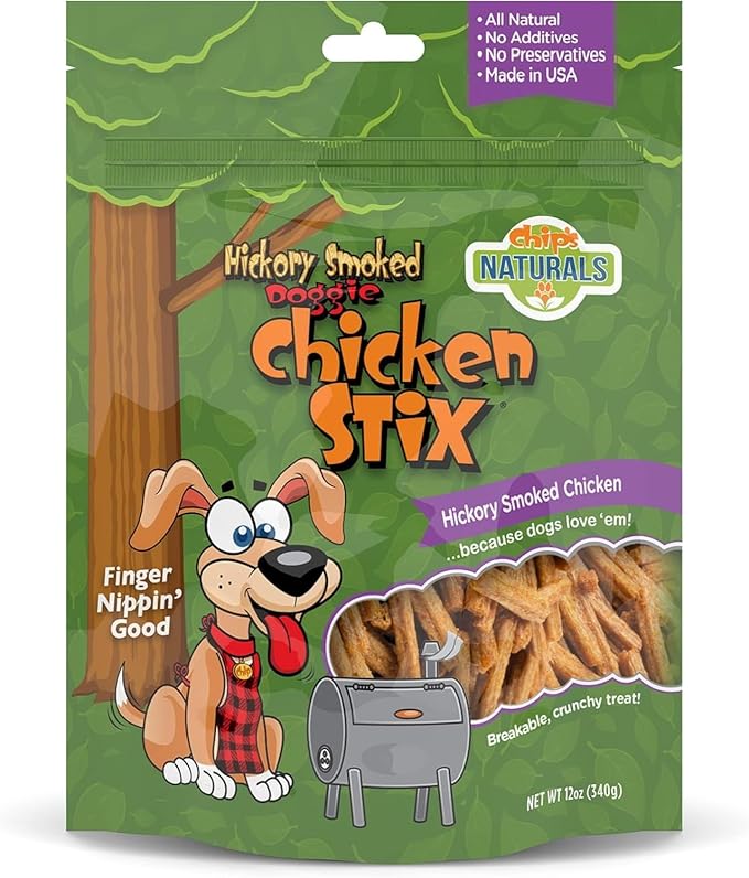 Chip's Naturals Doggie Chicken Stix, 12 oz – Hickory Smoked Chicken Dog Treats, Baked Natural Dog Treats for Training, Low Calorie Healthy Dog Treats, Pet Supplies