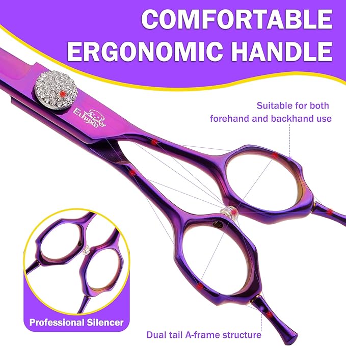 7" Curved Dog Grooming Scissors & Ethyxe 7" Curved Dog Grooming Scissors