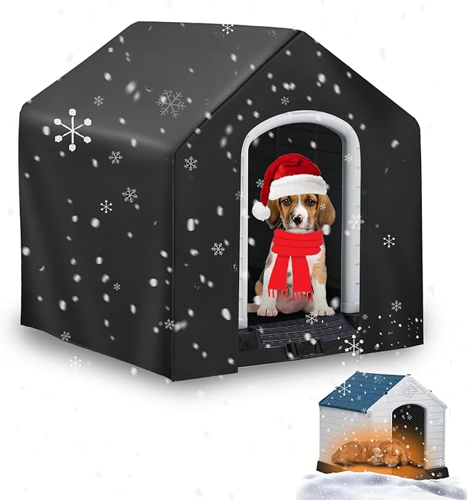 Dog House Cover,Dog Houses Cover for Large Dogs Outside,Covers for Winter Large Dog House Outdoor Weatherproof (43x42x39in)-Only Cover