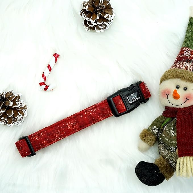 Lionheart glory Christmas Dog Collar, Red Dogs Collar Adjustable Soft Comfortable Collars for Medium Dogs Girl or Boy Pet Gift Fall Cute Collar