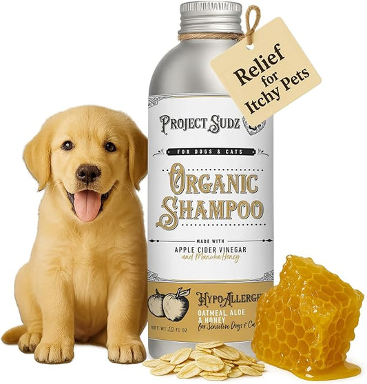 Hypoallergenic | Oatmeal & Honey Liquid Dog Shampoo| Extra Gentle for Even Puppies| Unscented