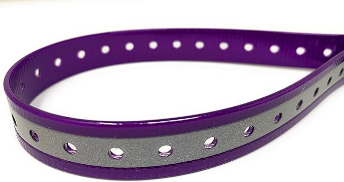 Replacement GPS eCollar with Adjustable Bungee, Multi-Hole Design, and Secure Toggle Closure for Small Dogs (Reflective Purple, Small Neck)