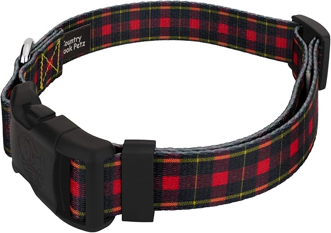 Country Brook Petz - Deluxe Buffalo Plaid Dog Collar - Made in The U.S.A. - Plaid and Argyle Collection Featuring Charming Designs (5/8 Inch, Small)