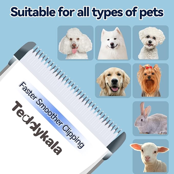 Dog Clippers Adopting Sheep Shears Standards,33 Tooth Blade Dog Shaver, 2200mAh Rechargeable Hair Clipper for Dog,Professional Pet Hair Clipper for Dogs Cats Animals (Gold)