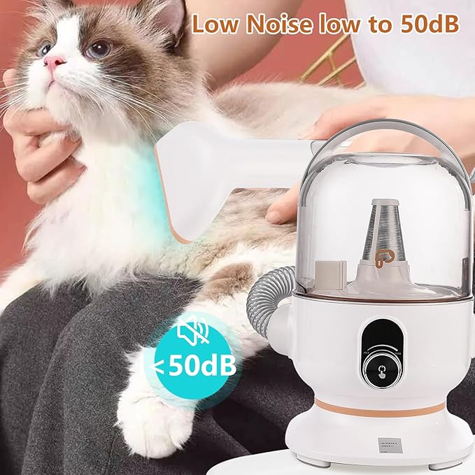 Garvee Dog Hair Vacuum & Dog Grooming Kit, 5 in-1 Pet Grooming Vacuum Suction 99% Pet Hair for Dogs Cats, 2L Large Capacity Dust Cup, Low Noise Dog Hair Vacuum for Shedding Pet Hair