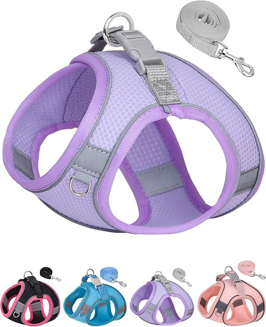Dog Harness for Small Medium Sized Dog, Puppy Harness and Leash Set Training, Dog Harness and Leash Set, Dog Vest Harness, Dog Harness Small Sized Dog, Small Dog Harness. (Purple, XS)