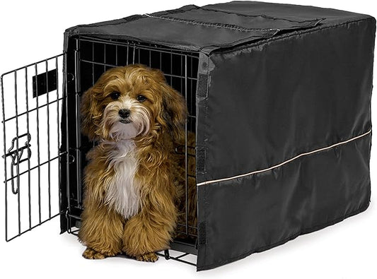 MidWest Homes for Pets Dog Crate Cover, Privacy Dog Crate Cover Fits MidWest Dog Crates, Crate Cover Only, Machine Wash & Dry, Black, 22-Inch