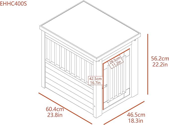 New Age Pet ecoFLEX Pet Crate/End Table, Small, Grey, Model:EHHC405S