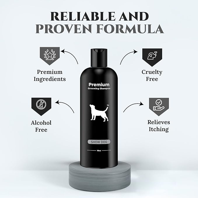 605Products Premium Dog Shampoo - Gentle Formula for Itchy & Sensitive Skin, Odor Eliminator for Puppies, Natural Deodorizer for Pets (10oz)- Show Dog