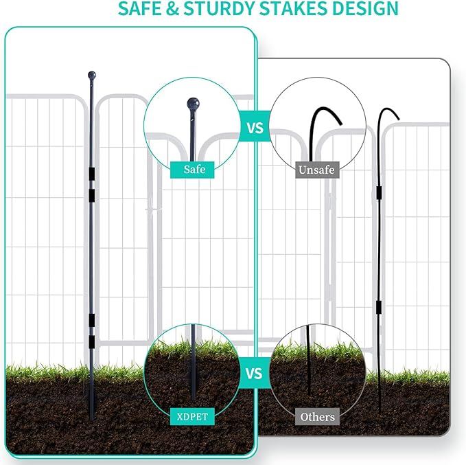 Dog Playpen,Portable Outdoor Dog Fence, Dog Playpen for Large/Medium/Small Dogs, Dog Fences for The Yard,with Doors Foldable Metal (40 inch, 16 Panels)