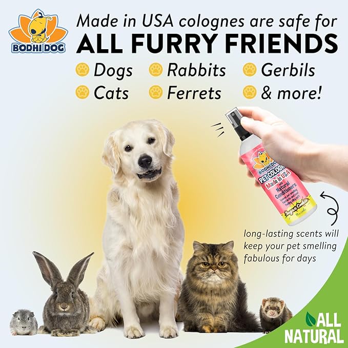 Bodhi Dog Natural Dog Cologne (Sugar Cookie) - Premium Scented Deodorizing Pet Perfume with Conditioner for Dogs & Cats - Keeps Pets Fresh & Clean - Gentle and Safe Formula, Made in USA (8 Fl Oz)