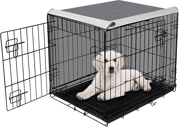 Dog Crate Cover for Wire Cages 48 Inch Indoor Breathable Polyester Pet Kennel Cover Machine Wash & Dry Double Door Lagre XXL (Cover Only)