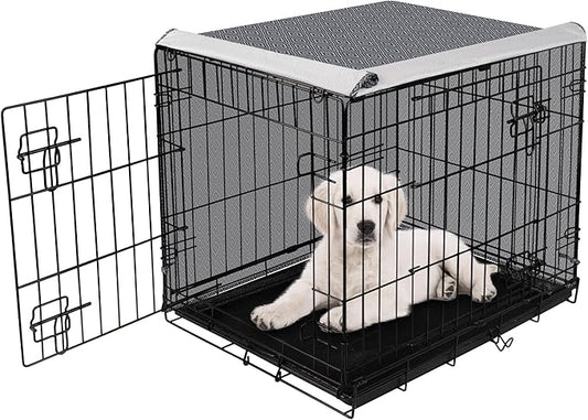 Dog Crate Cover for Wire Cages 30 Inch Indoor Breathable Polyester Pet Kennel Cover Machine Wash & Dry Double Door (Cover Only)