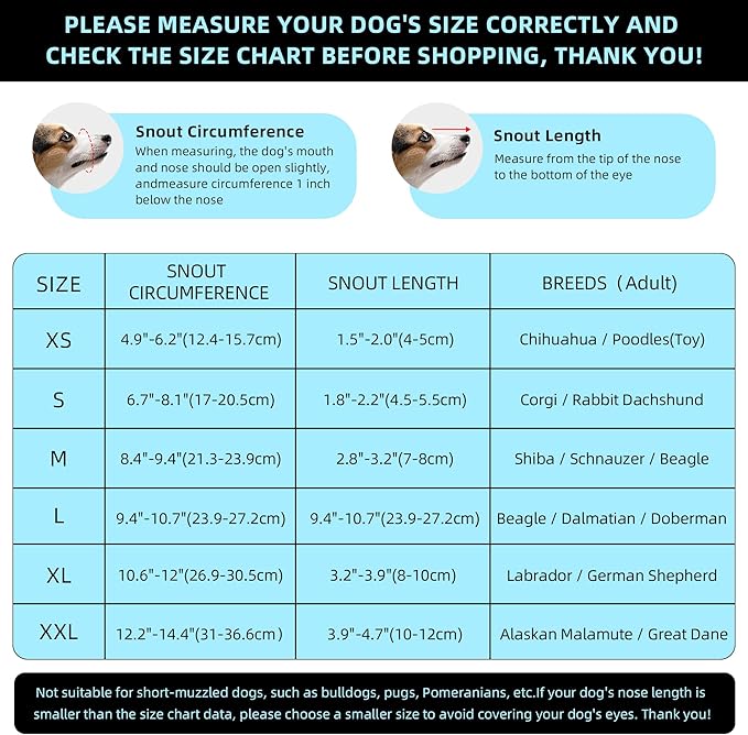 Blue Dog Muzzle, Breathable Soft Muzzle for Large Dogs to Anti & Prevent Barking Chewing Biting, Reflective & Adjustable Basket Muzzle with Air Mesh for Doberman Blue L