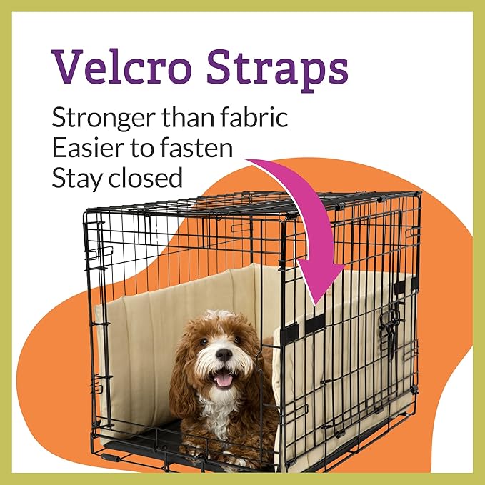 Pet Dreams Dog Crate Bumper - Comfy Liner & Dog Tail Protector for Inside Crate, Fits iCrate Cages 18, 24, 30, 36, 42, 48 Inches (Denim, XX-Large, 48")