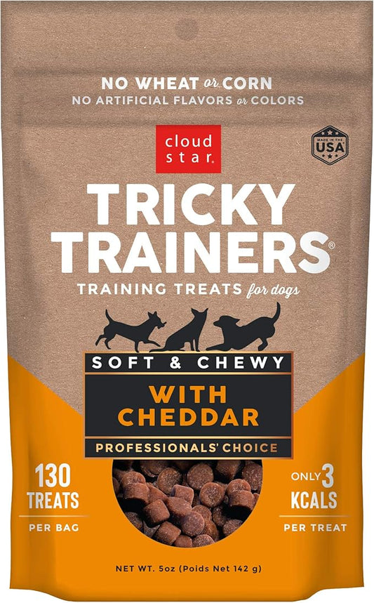 Cloud Star Tricky Trainers Chewy - Cheddar, 4 Pack of 5 oz Bags