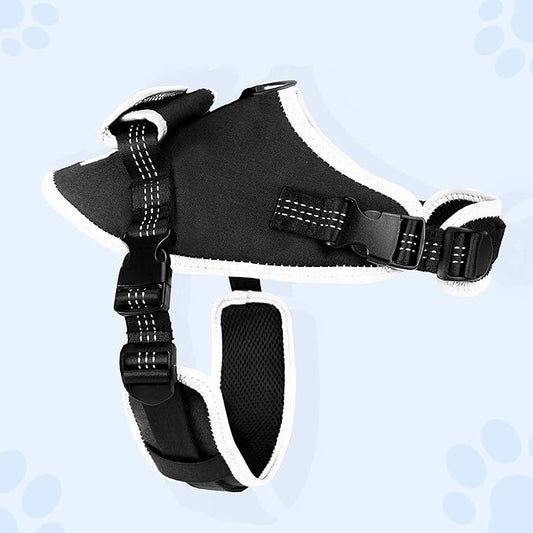 Reflective Tactical Vest Harness, Heavy-Duty for Large Dogs, Adjustable with Handle, Ideal for Training, Hunting, Walking - Black, XL.